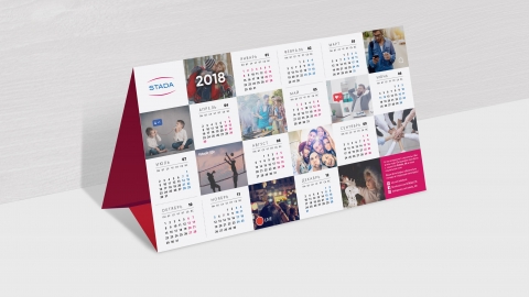 Сдвоенный календарь на текущий 2018 год и будущий 2019 для STADA